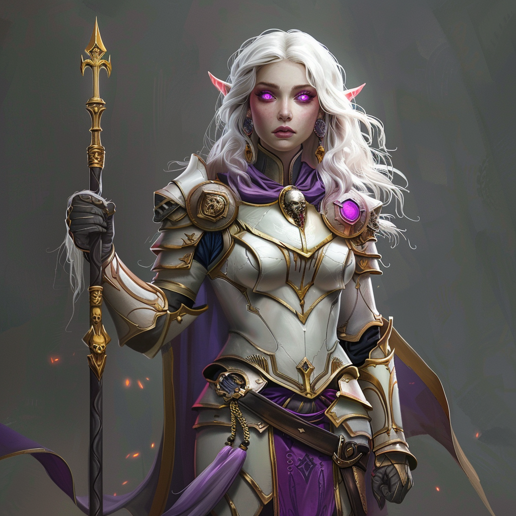 Female Elf Cleric in Fantasy Artstyle