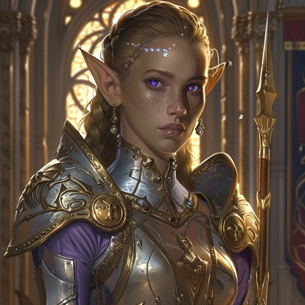 Female Elf Cleric in DND Artstyle