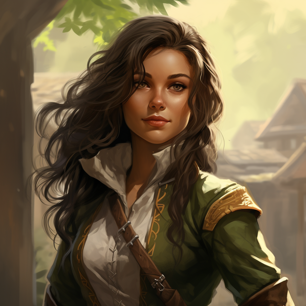 Female Elf with Brown Hair and Rogue Dagger