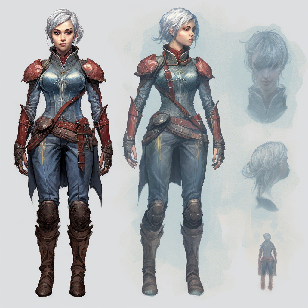 Female Elf Rogue in Studded Leather Armor