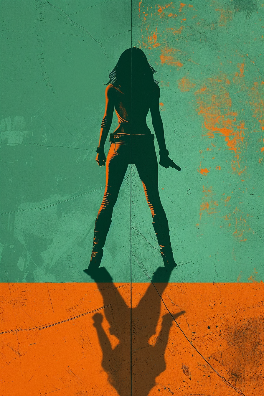 Female hero vigilante teenagers orange teal