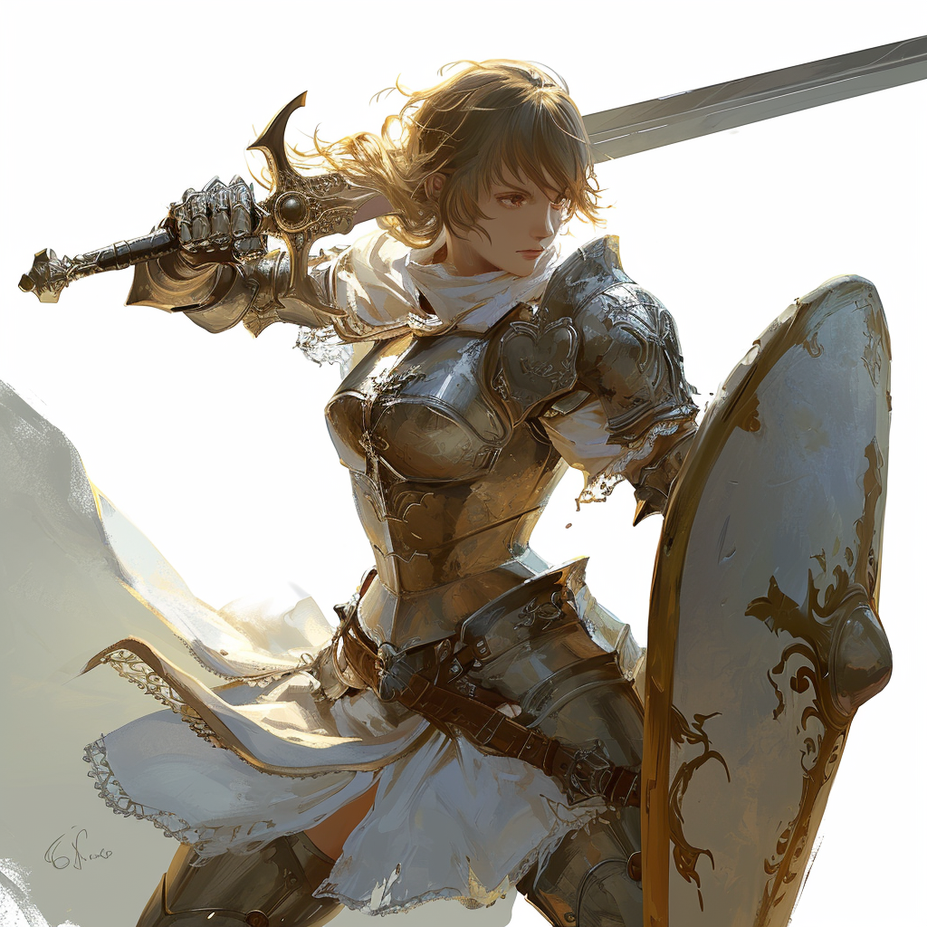 Female Knight with Longsword and Shield