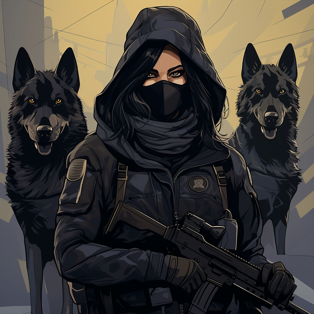 Female K9 Handler in Tactical Gear