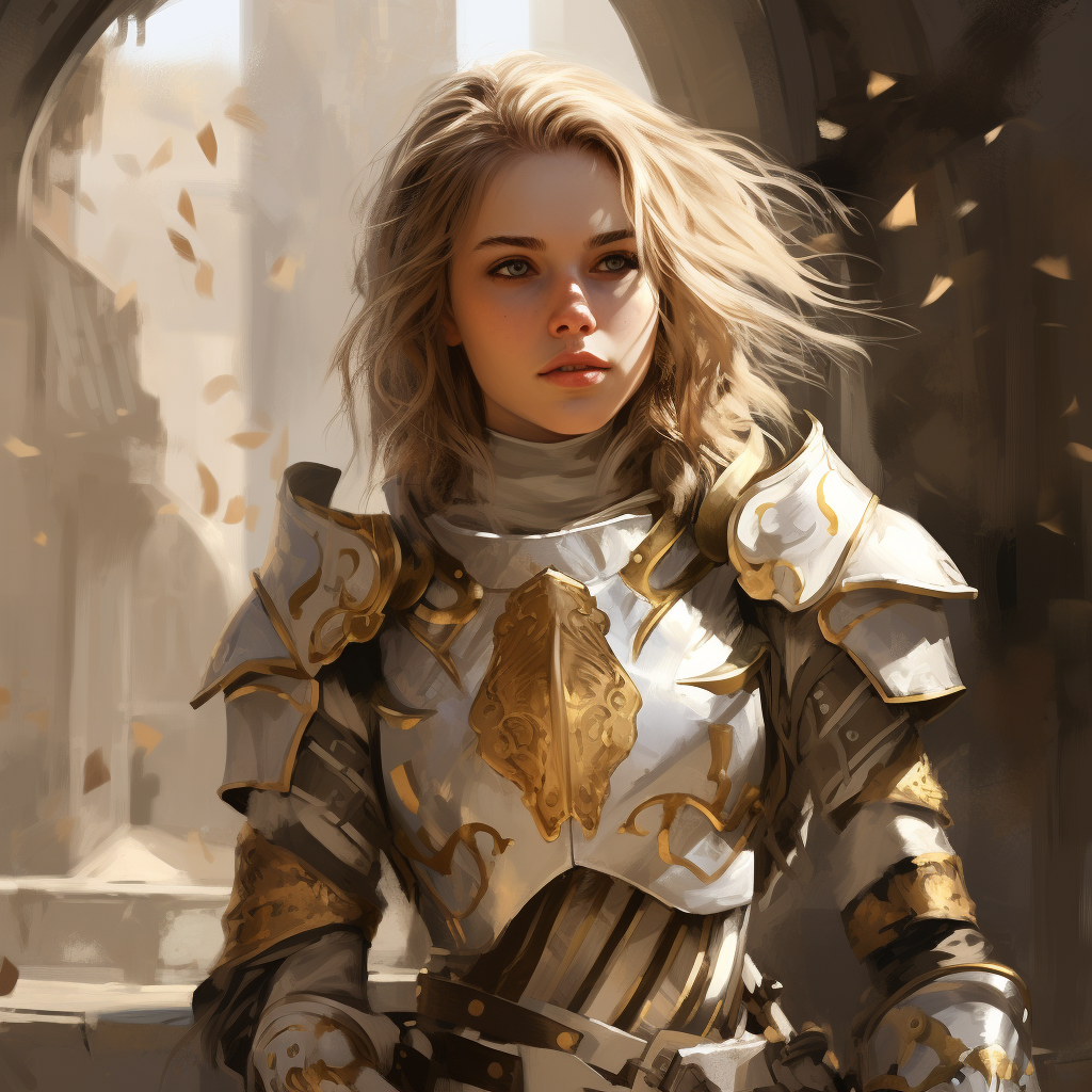 Knight in Golden and Silver Armor