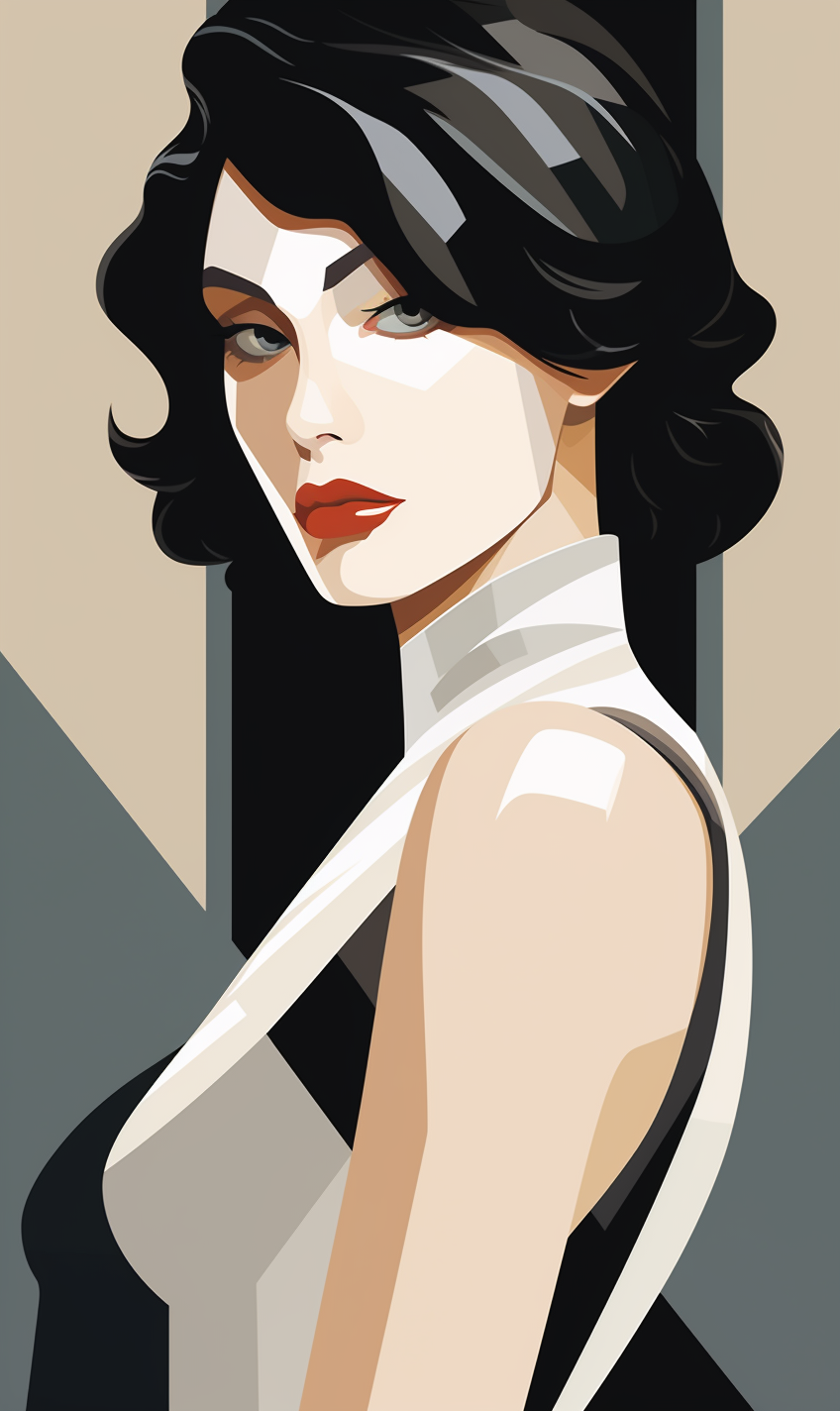 Beautiful knight in Nagel-style art