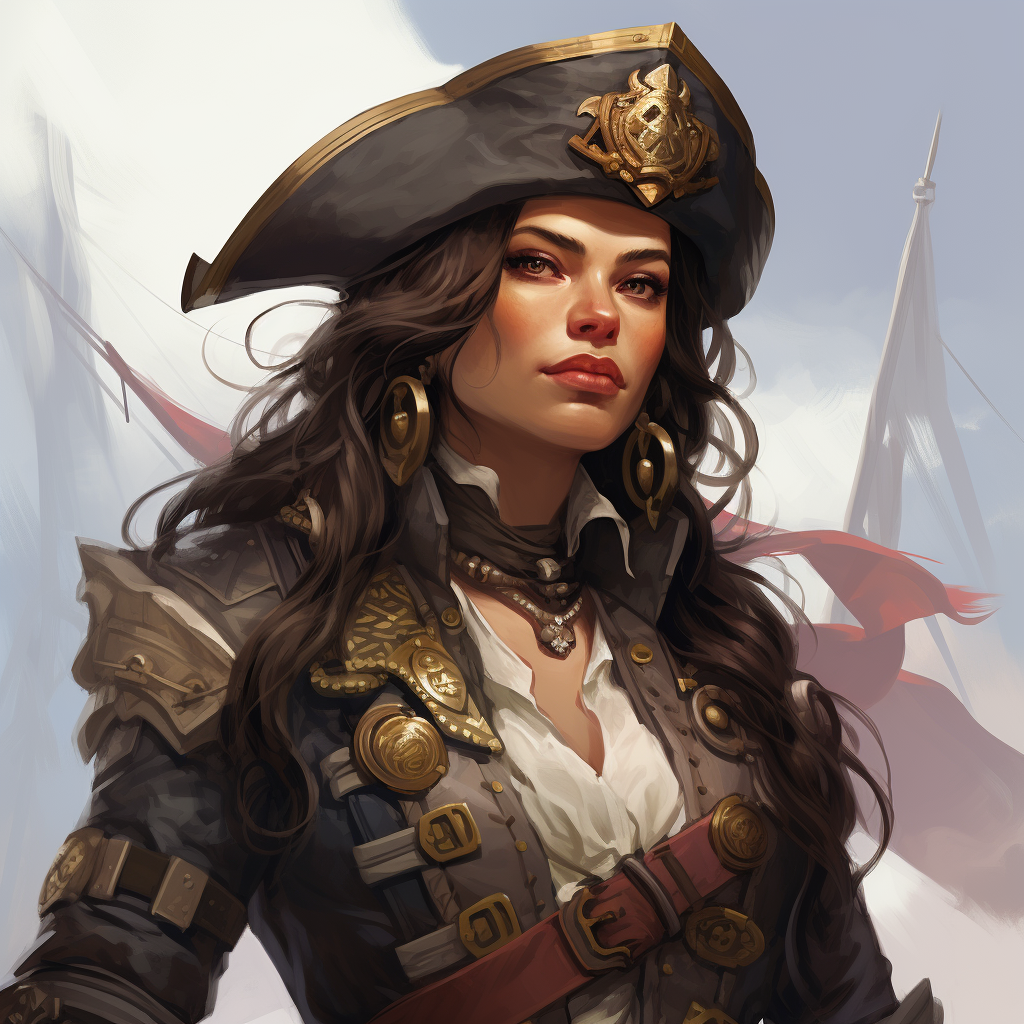 Female pirate captain illustration