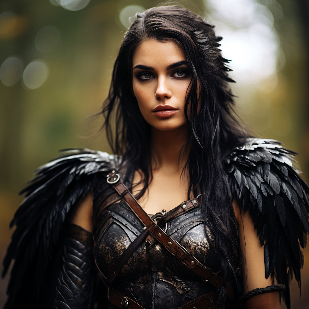 Young and Brave Female Raven Warrior