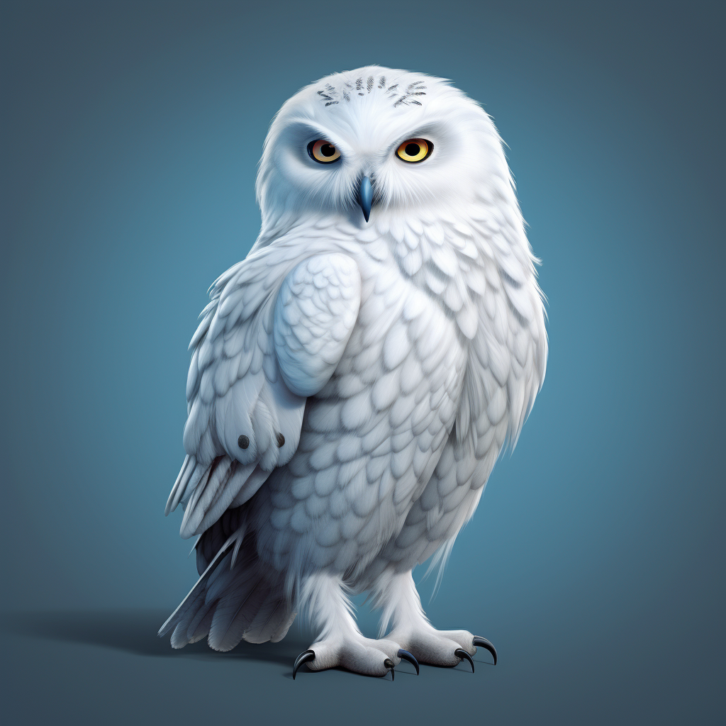 Anthropomorphic female snow owl in stunning HD