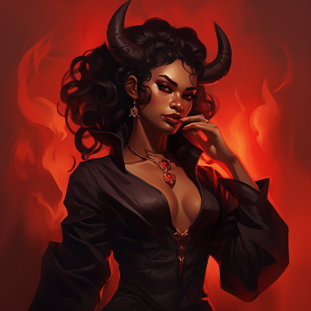 Tiefling Sorcerer in Black Dress