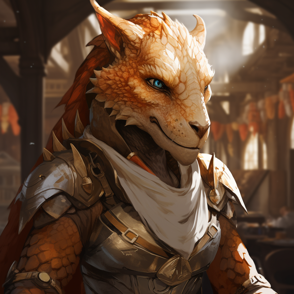 Female Topaz Dragonborn at Fantasy Market