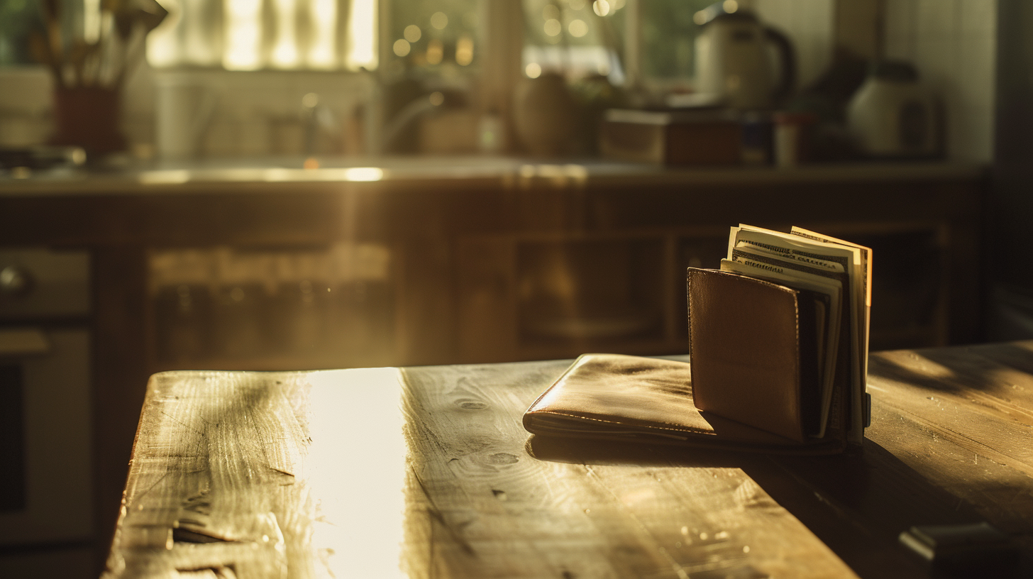 Female Wallet on Kitchen Table