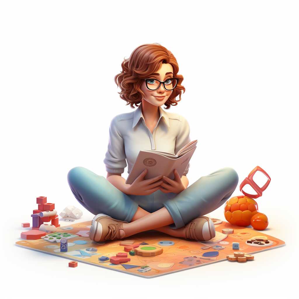 Female Adult Engrossed in Board Game Fun