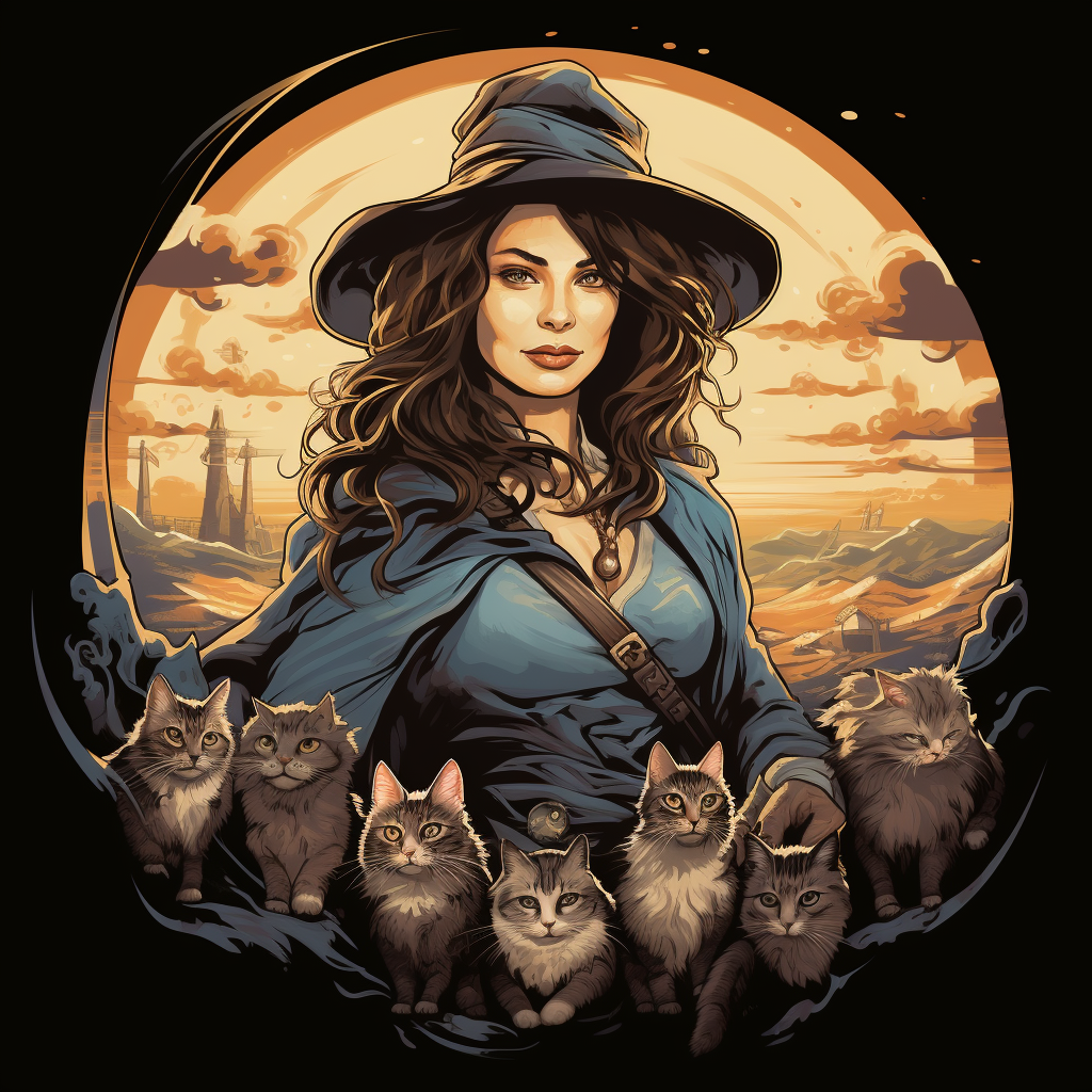 T-shirt design of a female cat herder