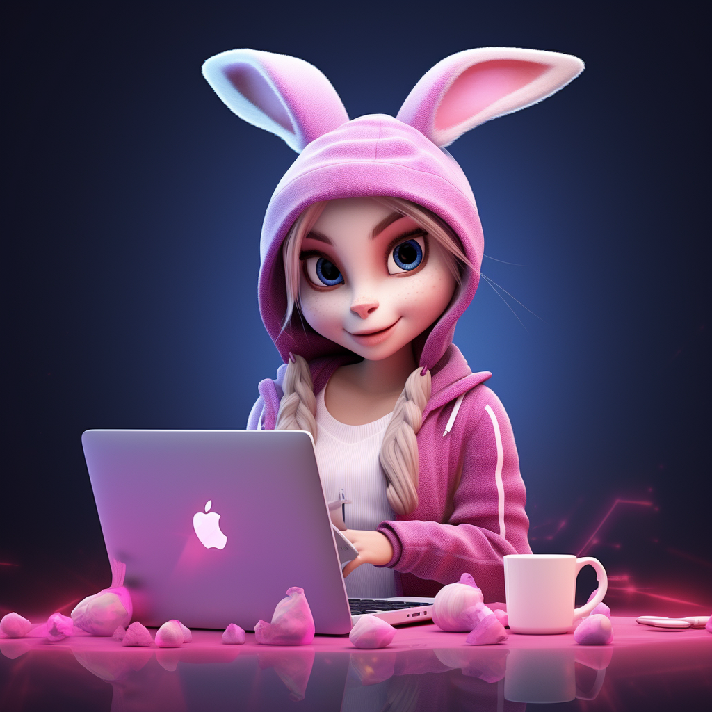 Cute female developer working with a MacBook