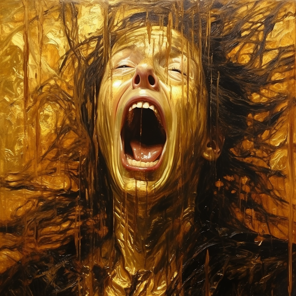 Female with Golden Scream Afterimages