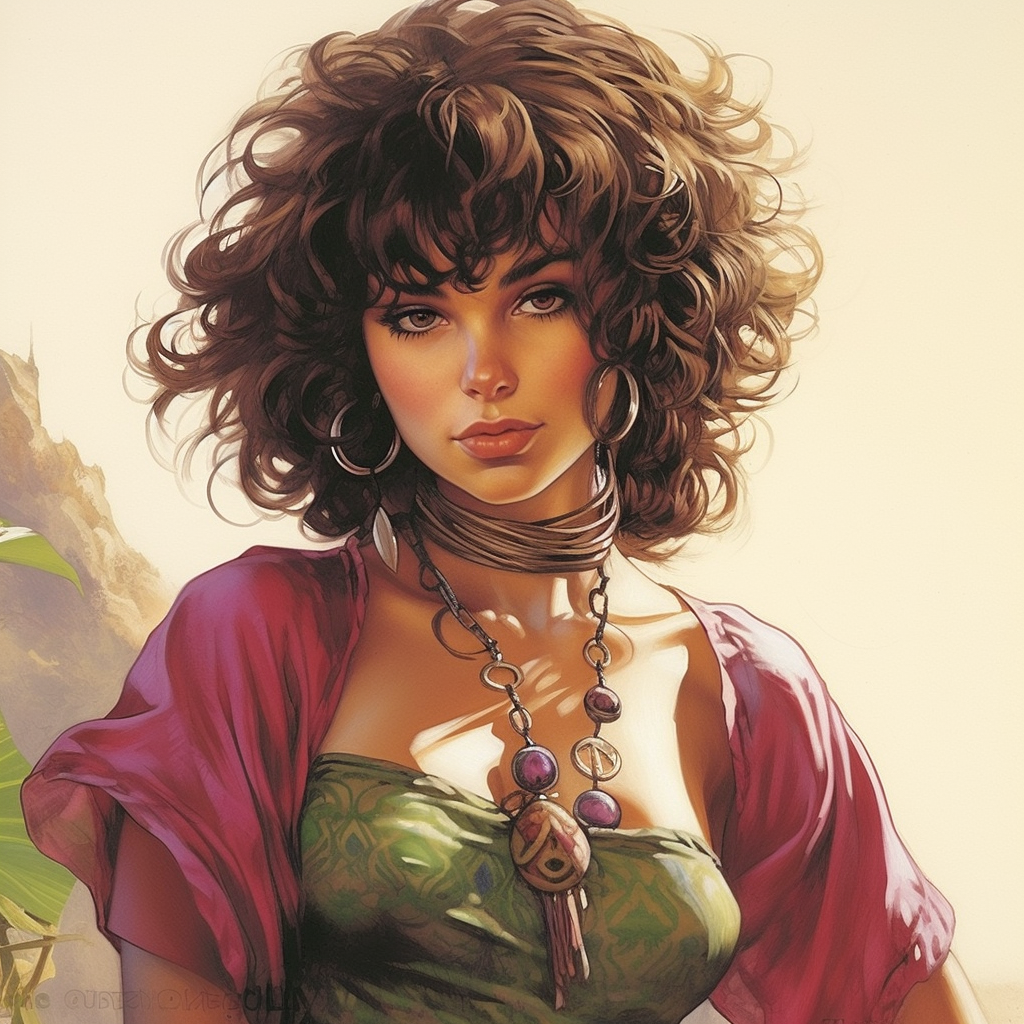 Female Hippy Halfling D&D Character Image