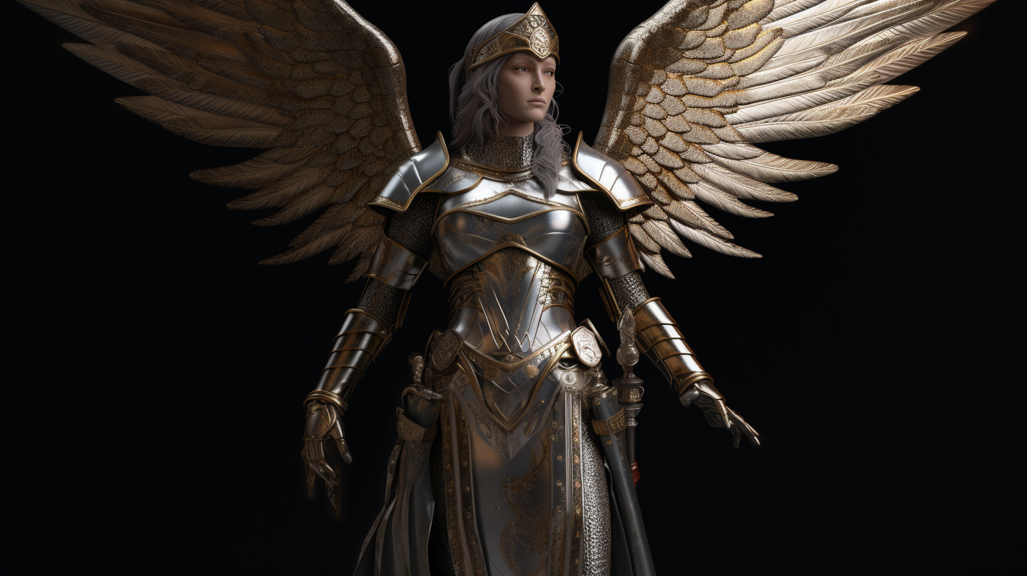 Beautiful Female Angel Warrior in Armor