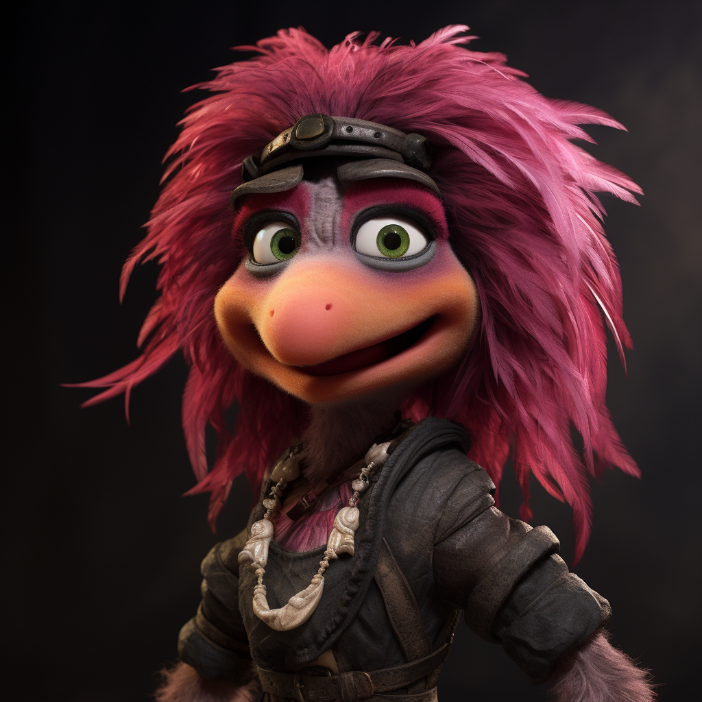 Female newscaster muppet puppet