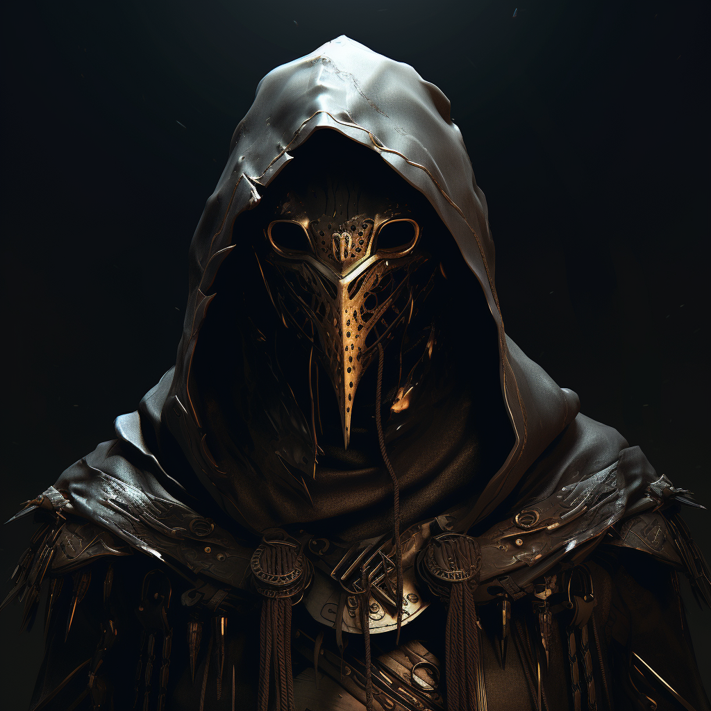 Female Plague Doctor with Metal Plated Mask