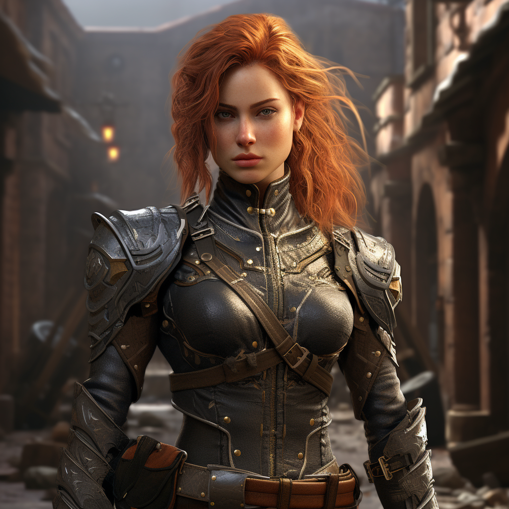 Image of a Female Rogue with Orange Braided Hair