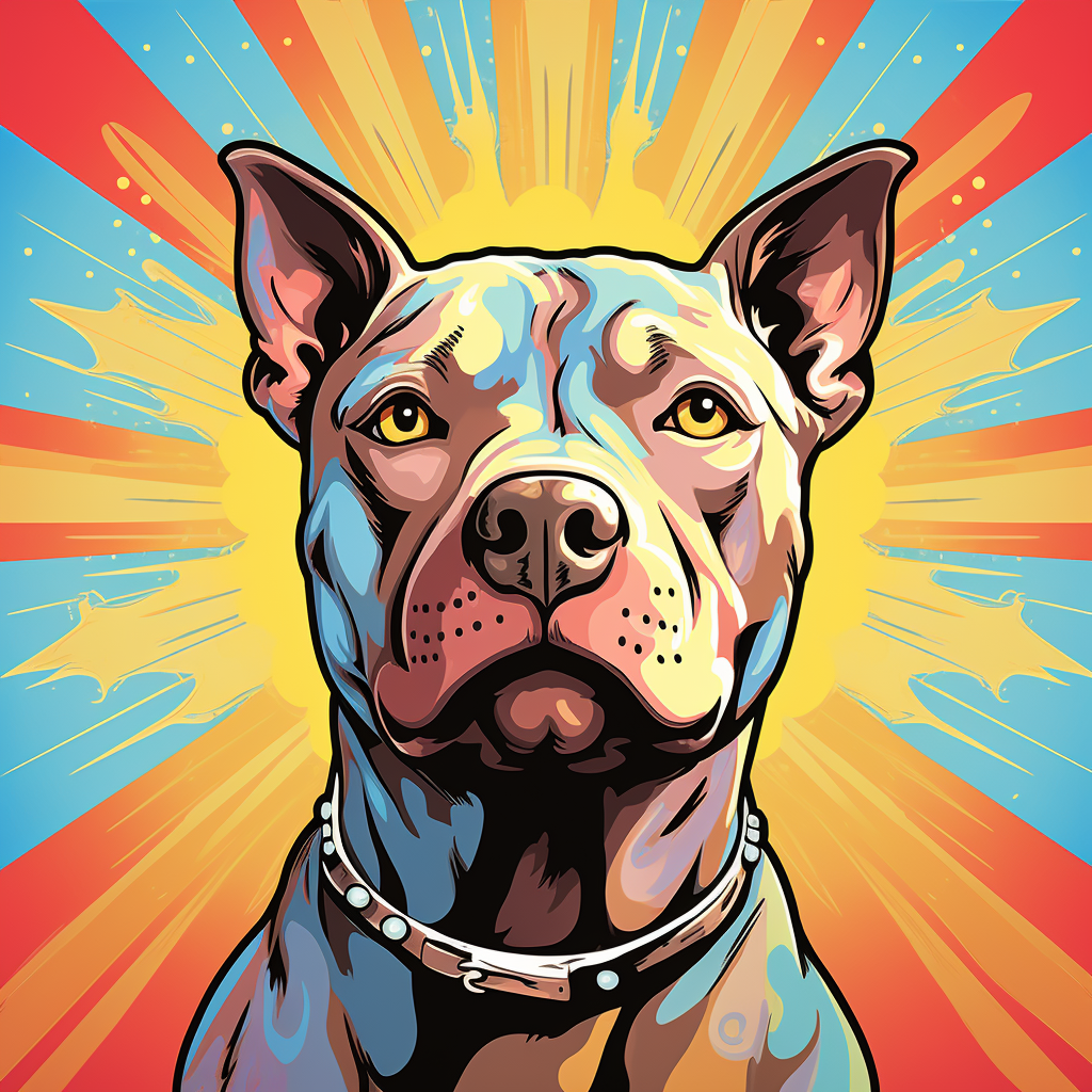 Tan Pitbull Dog with Halo Pop Art