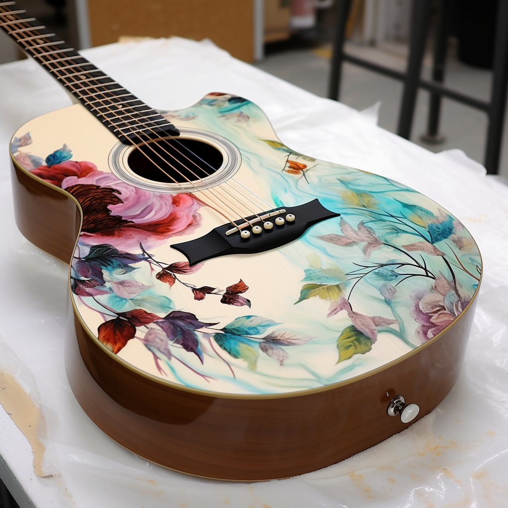 Feminine painting on Taylor guitar