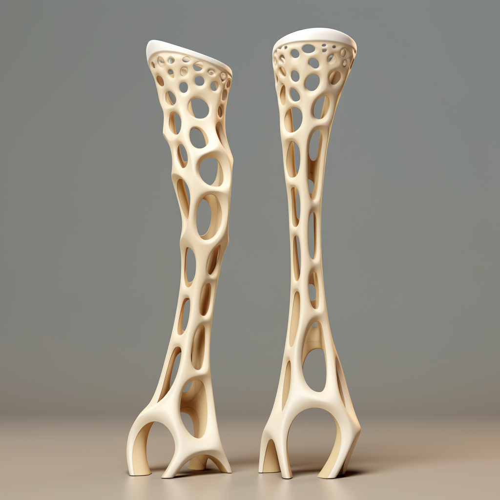 Creative design of femur bone with elastic texture