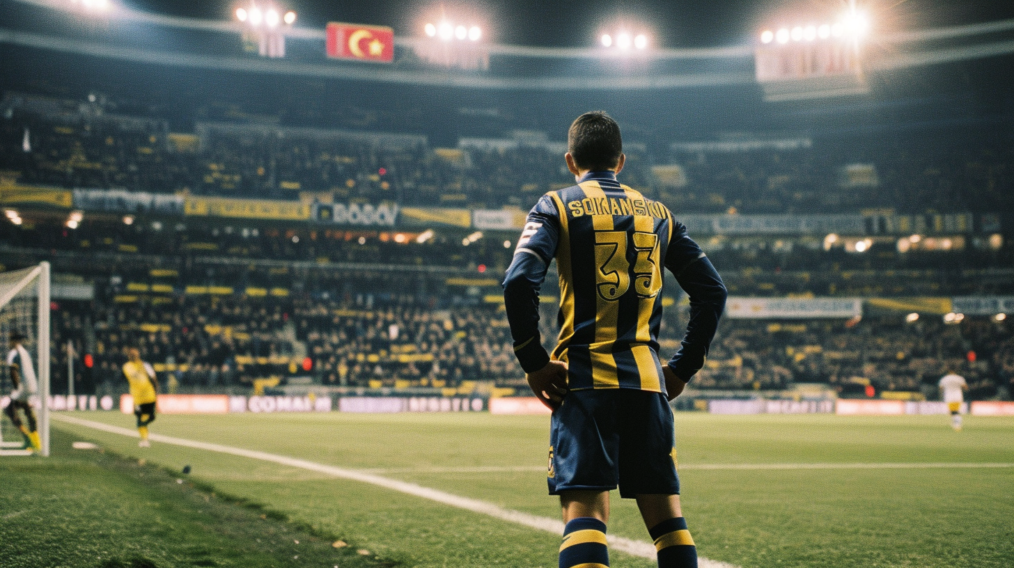 Sebastian Szymanski preparing for Fenerbahce freekick