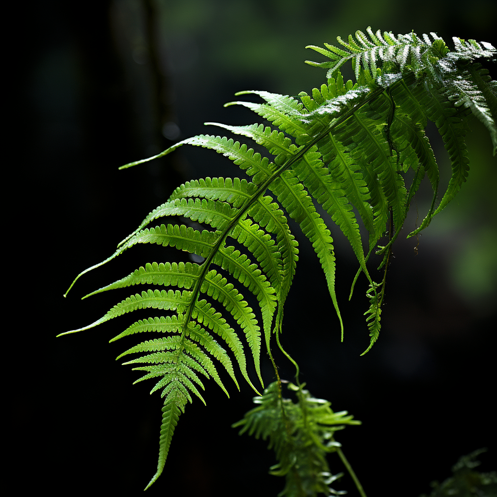 Beautiful fern in dynamic lighting