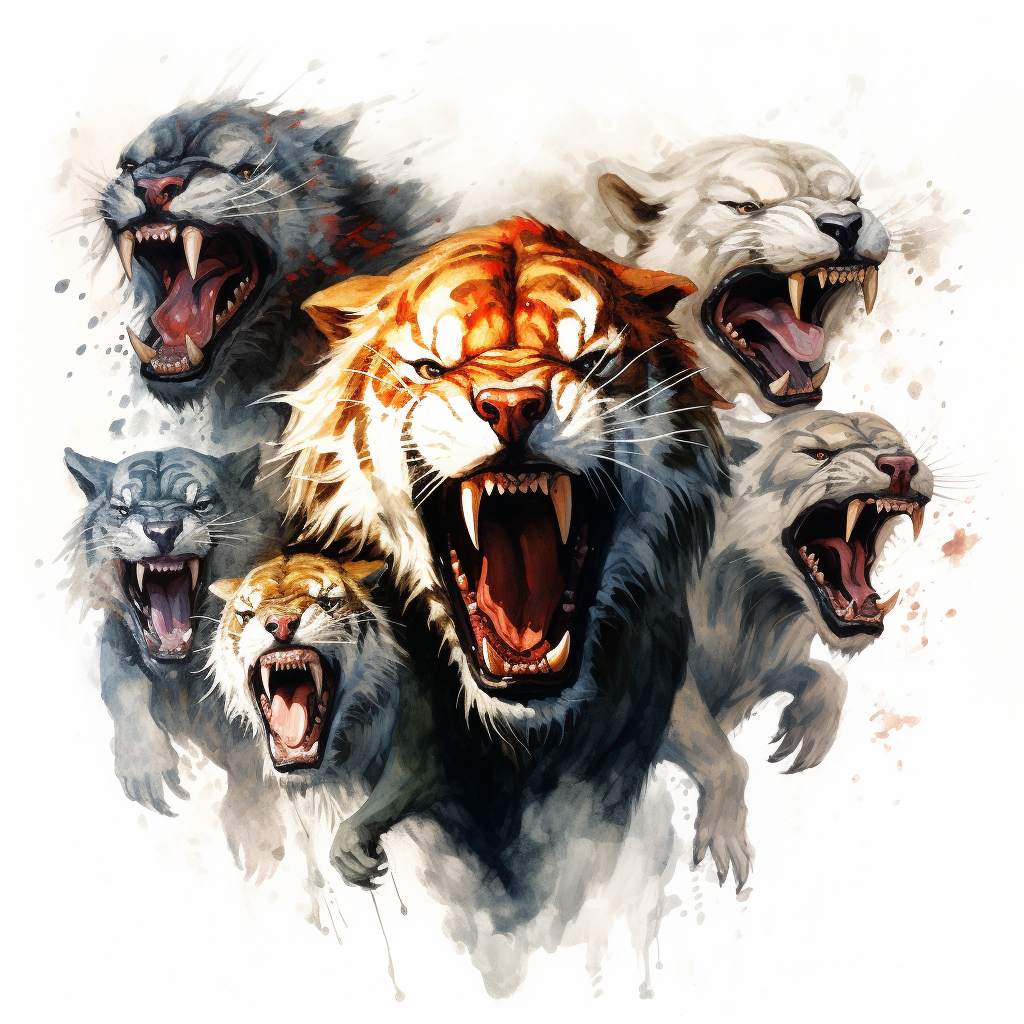 Ferocious Animals White Background