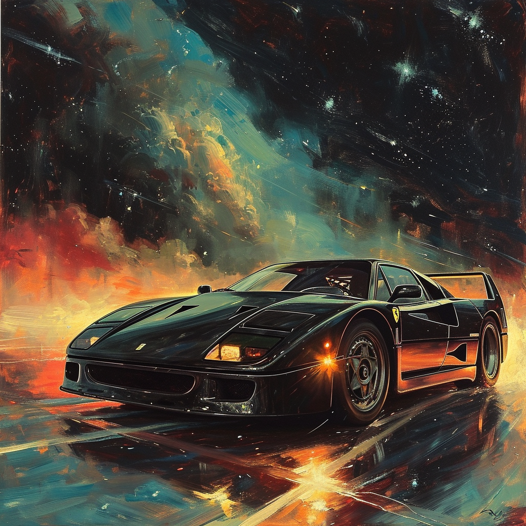 Ferrari F40 in Dark Fantasy 80s