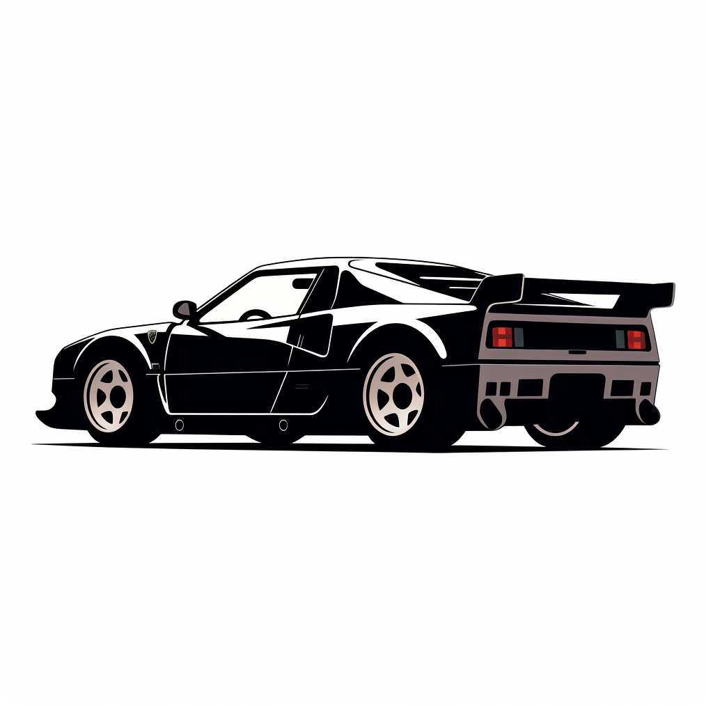 Silhouette stencil of Ferrari F40