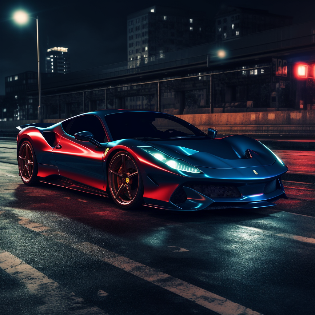 Ferrari F8 Tributo with customized wheels and paint job