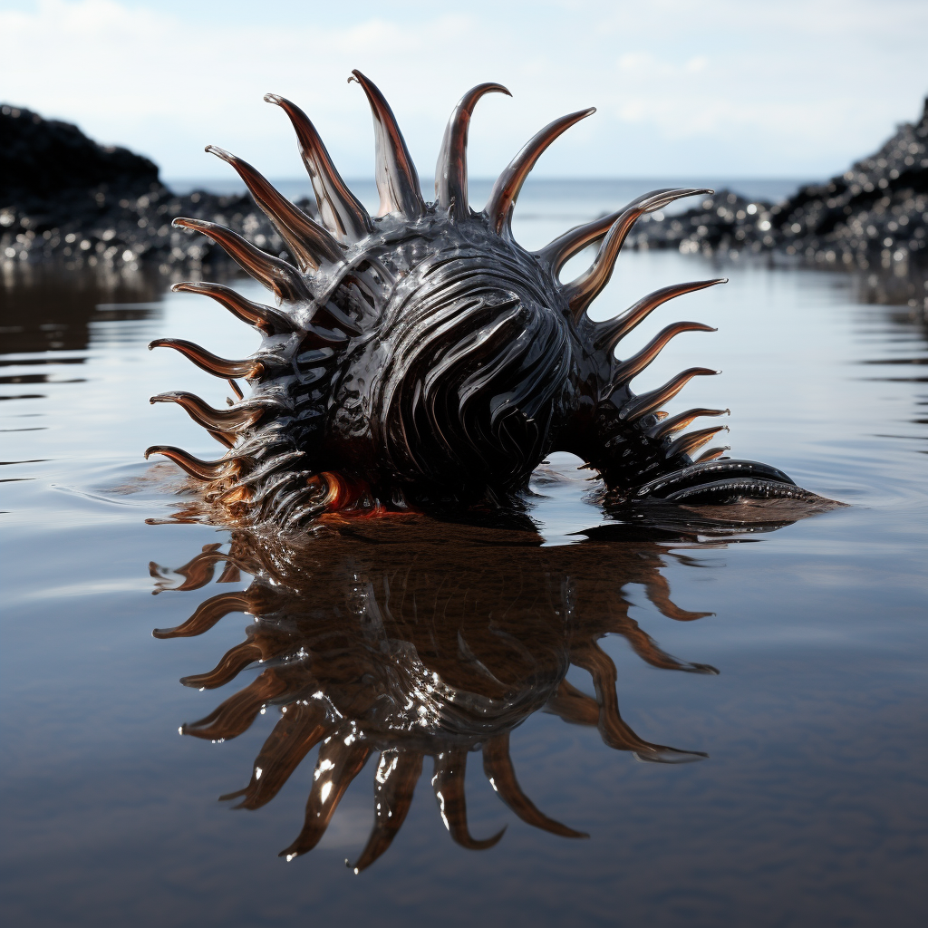 Mysterious Ferrofluid Xenomorph in Ocean