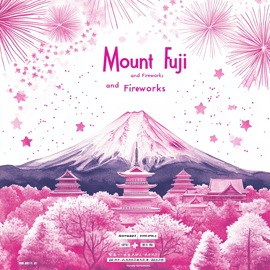 Mount Fuji Fireworks Festival Poster Design