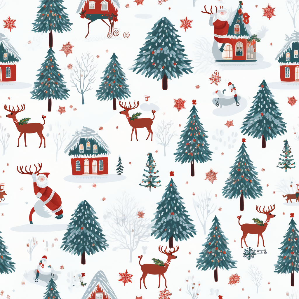 Festive Christmas Santa Reindeer Sleigh background