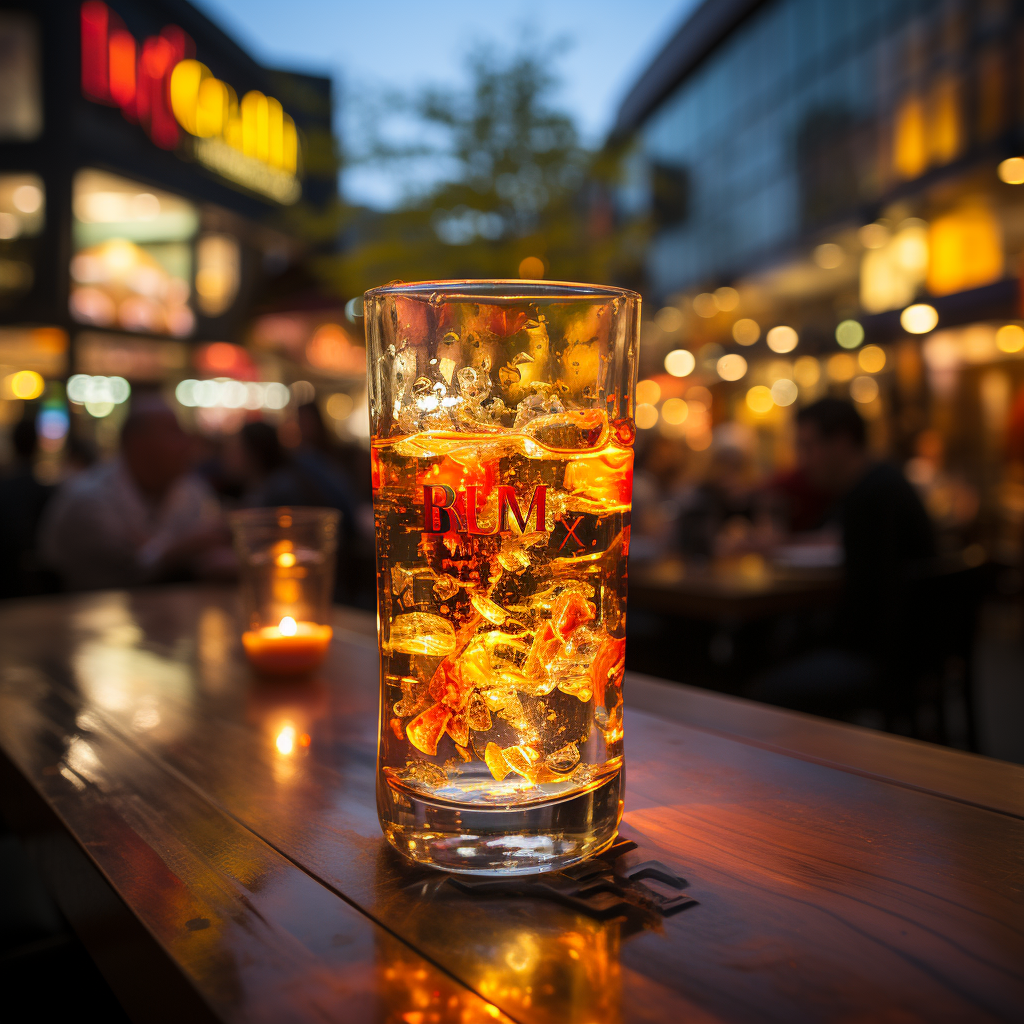 Life-Sized Rum Glass with Party-Goers