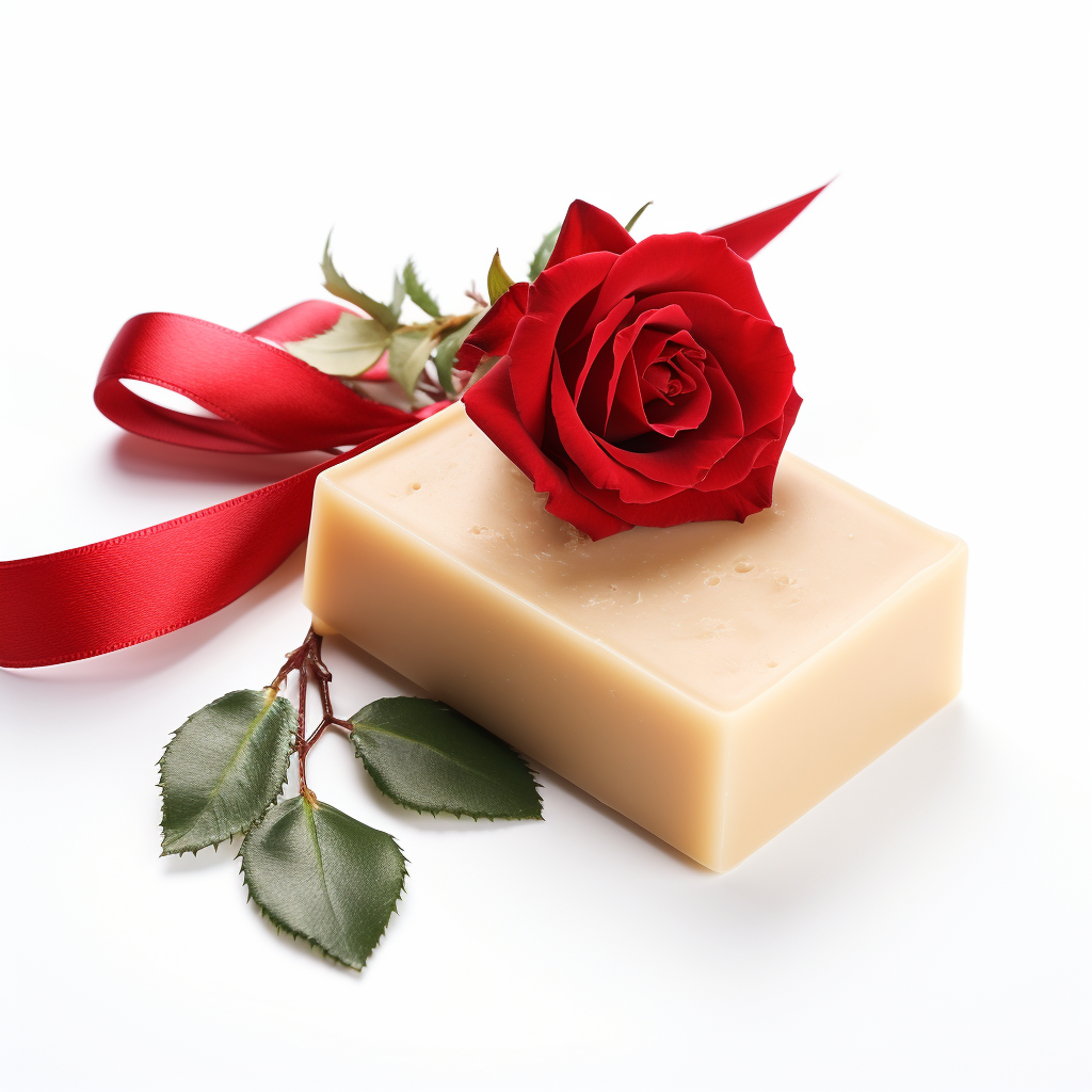 Festive women's soap with red rose