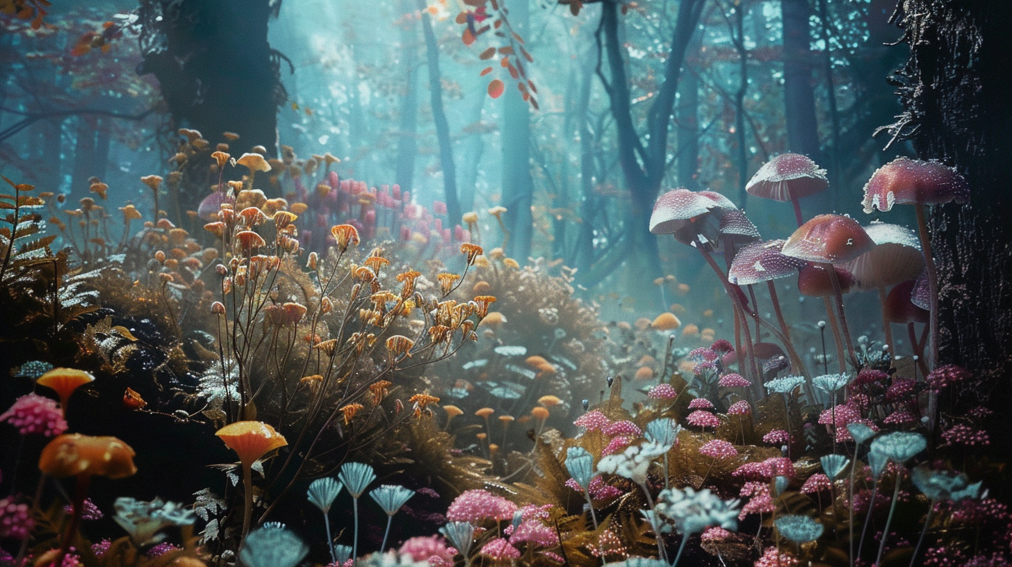 magical feywild forest scene