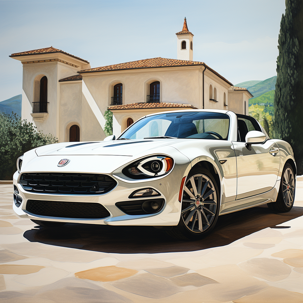 Fiat 124 Spider Watercolor Art