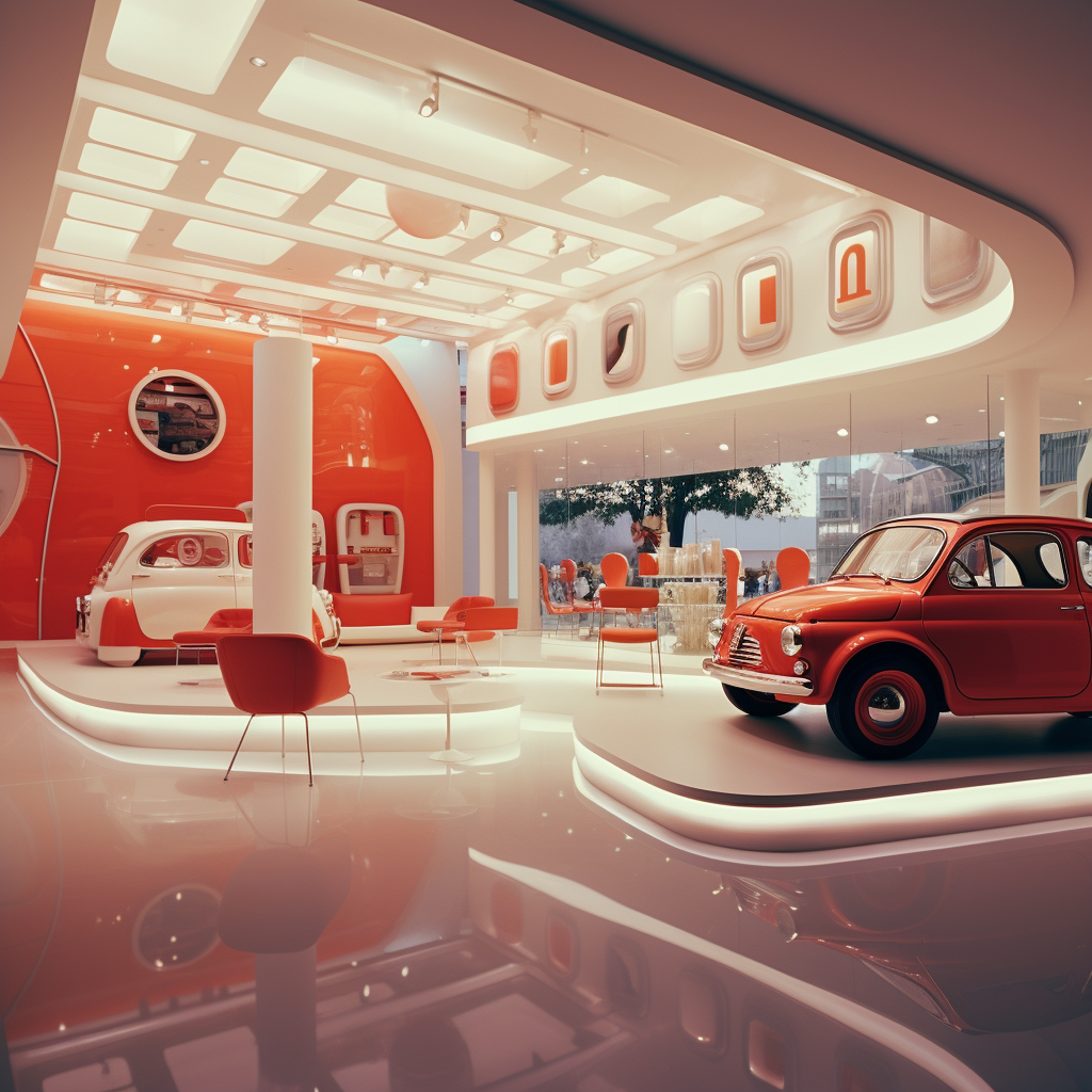 Luxurious Fiat Showroom and Cars