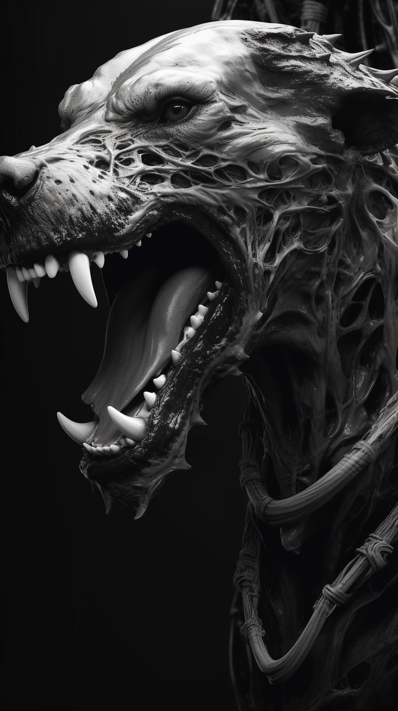 Realistic fierce dog with Venom design