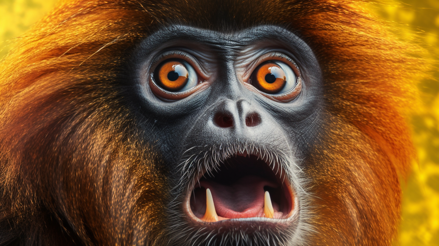 Close-up of Primate with Fierce Expression