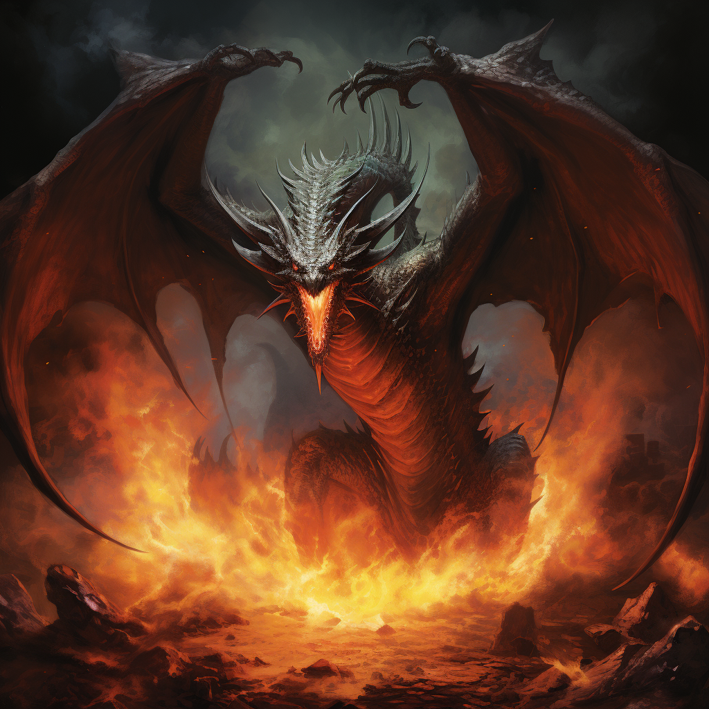 Realistic Fiery Dragon Magic