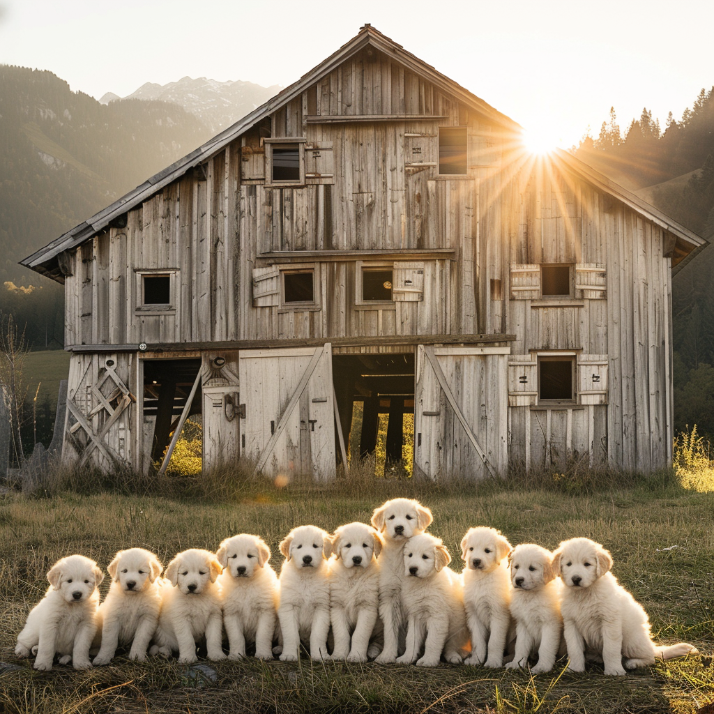 Great Pyrenees puppies in Alps