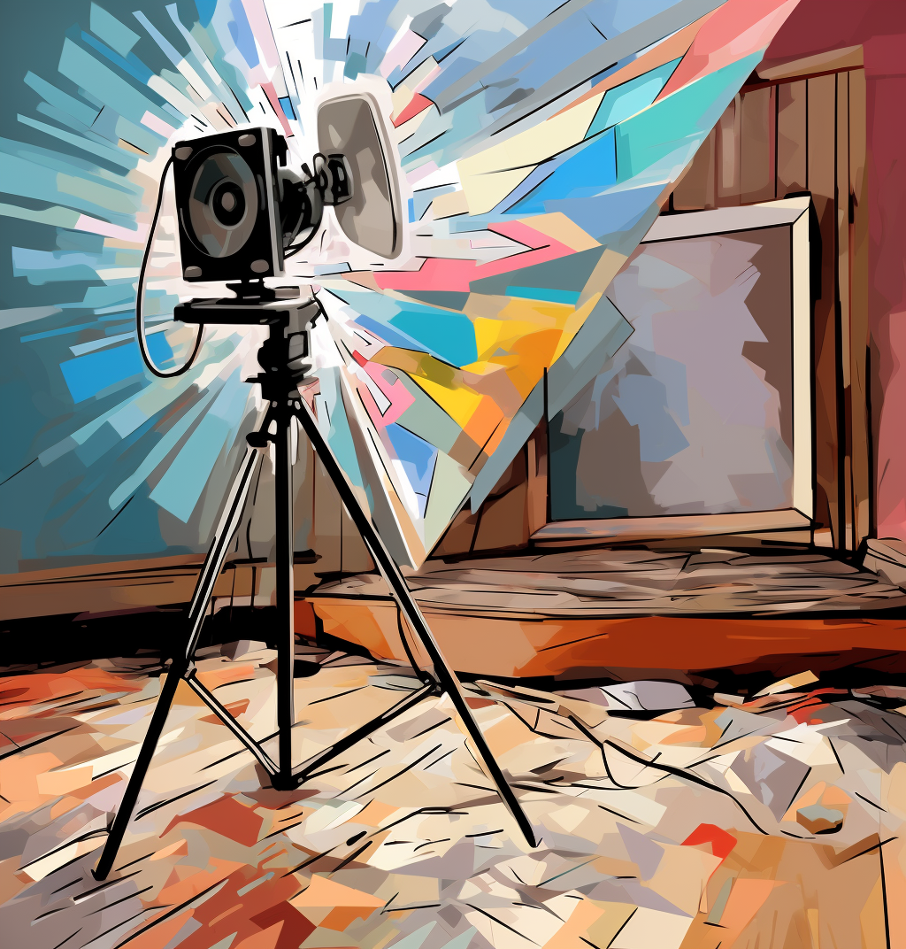 Artistic depiction of filming equipment