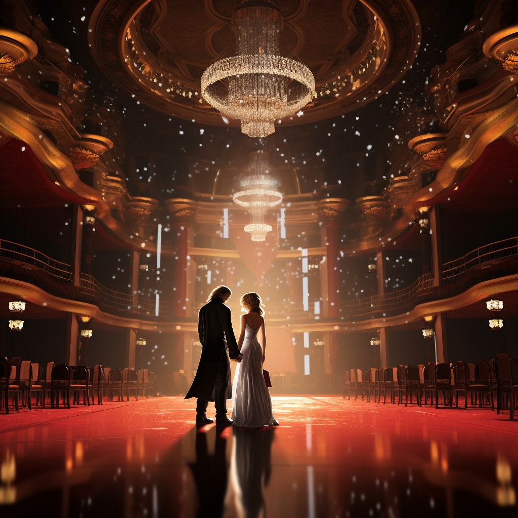 Beautiful ballroom scene photography backdrop