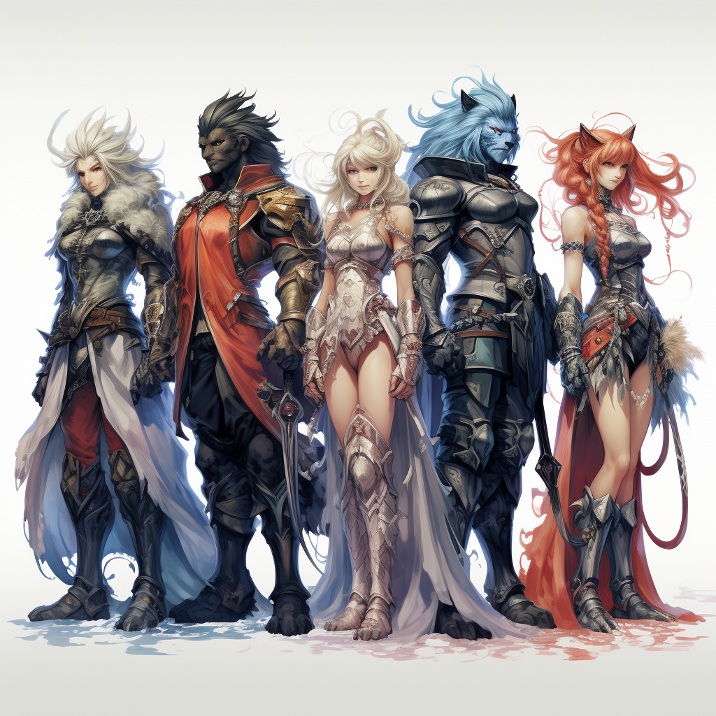 Final Fantasy Races Character Illustration