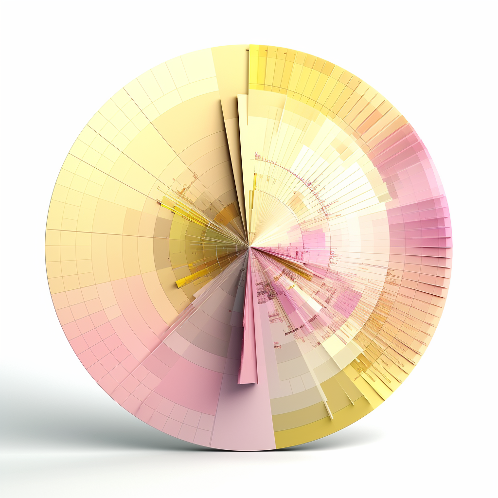 Pink and yellow financial circular chart