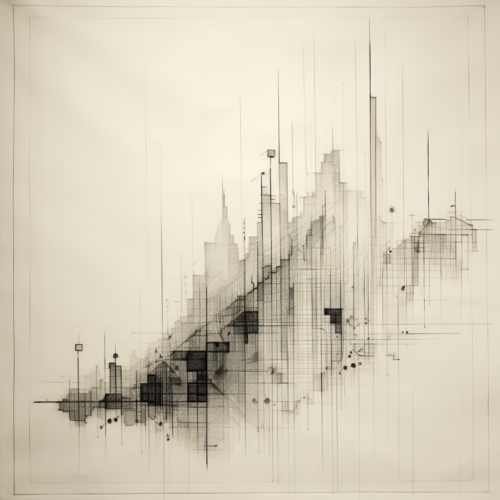 Faint pencil sketch of a financial graph